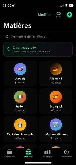 Vue d'ensemble des cours